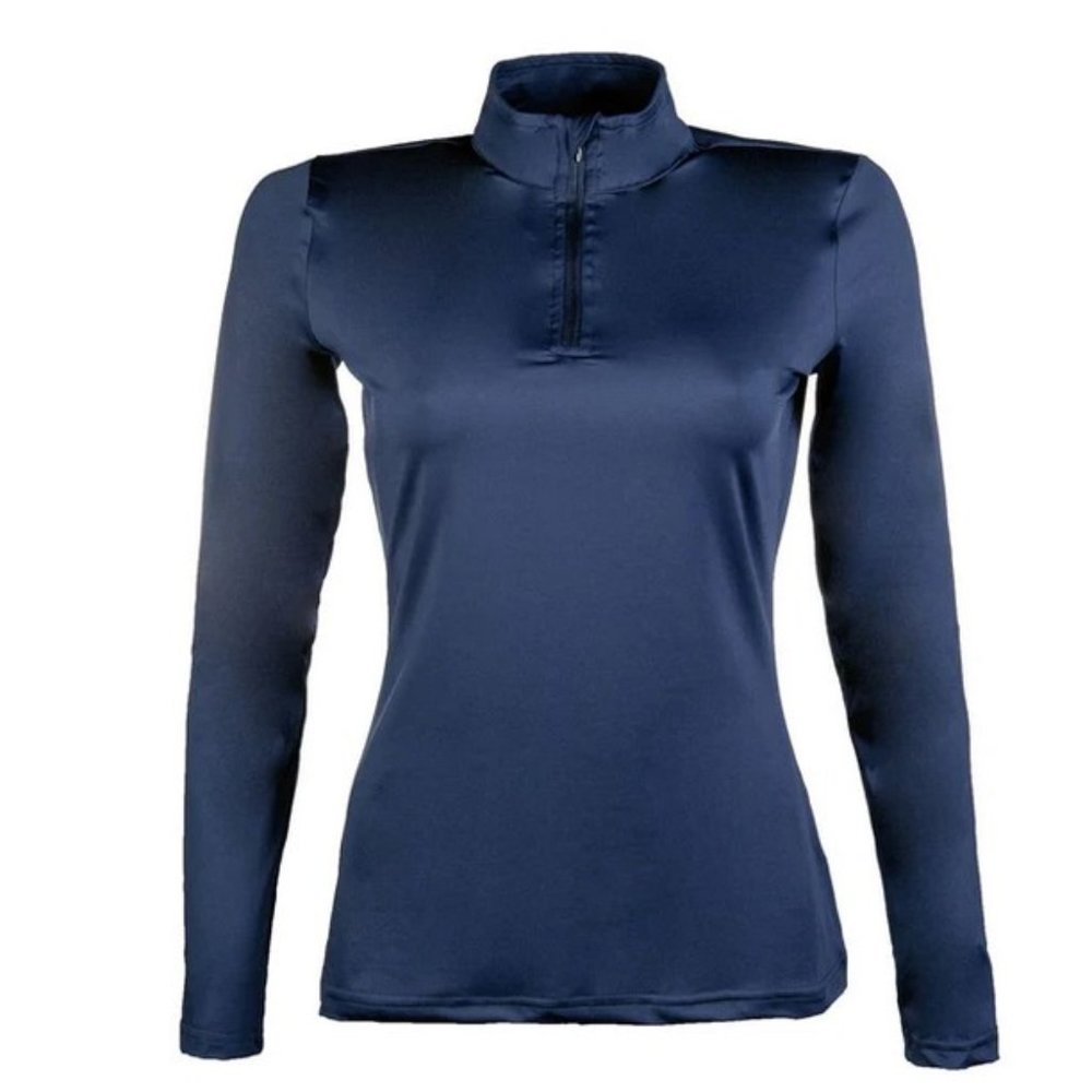 NWT HKM Milano Summer Functional Riding Shirt - Deep Blue - Size Medium